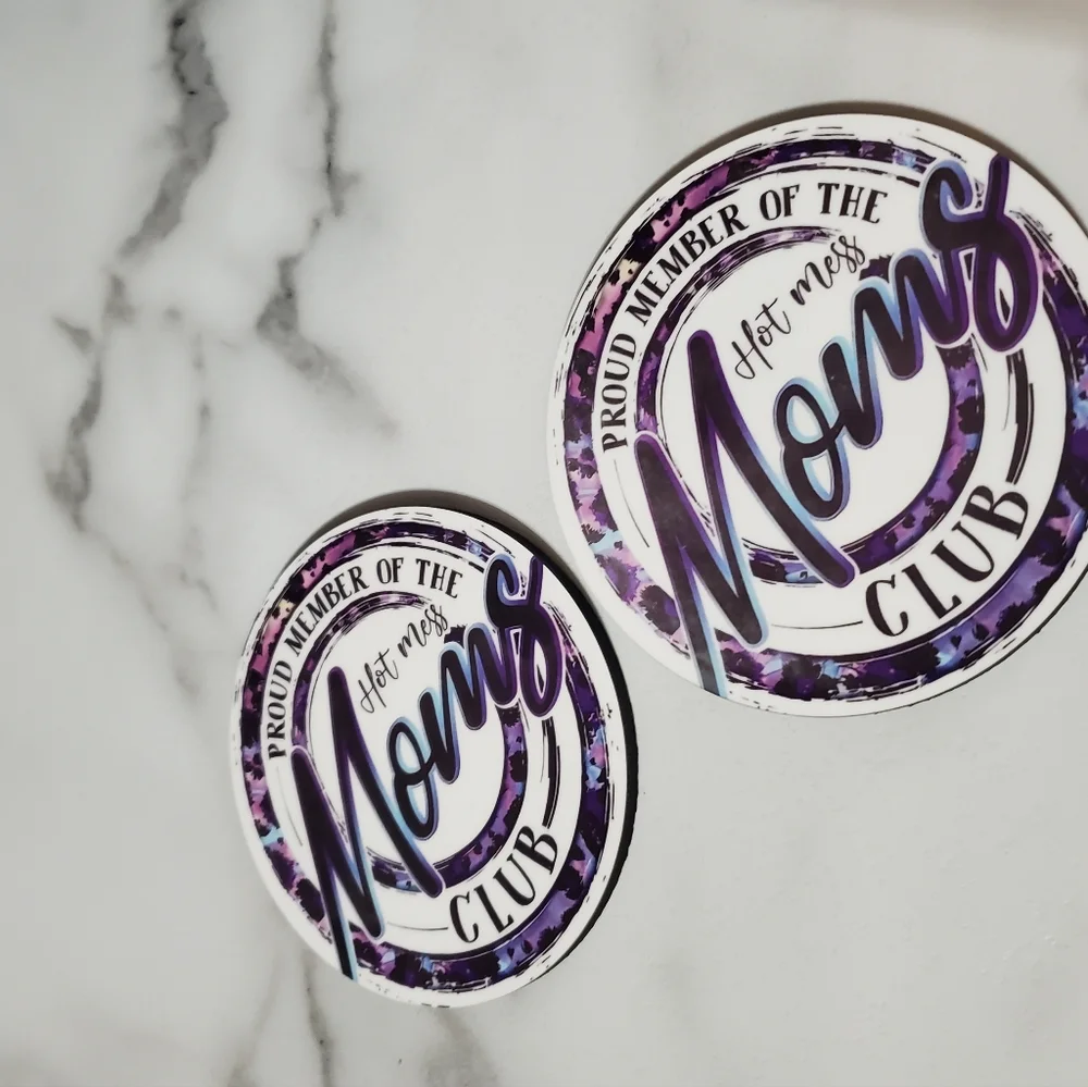 Hot Mess Mom's Club 2 Pack Coasters